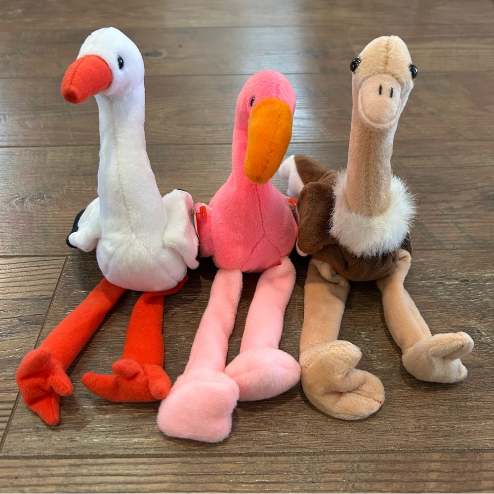 Lot of 3 Ty Beanie Babies Pinky, Stretch & Stilts